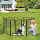 image 3 of COSTWAY 8 Panel 80cm Height Pen Fence w/ Lock Black Black