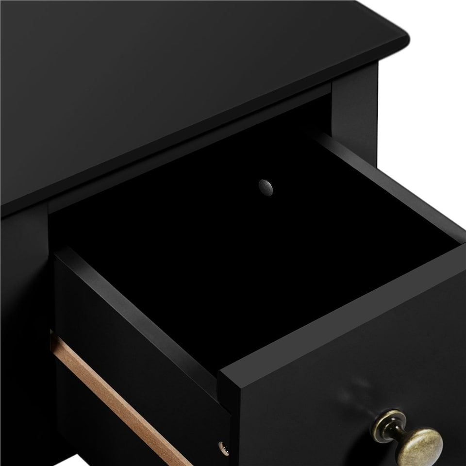 image 1 of Yaheetech Set of 2 Slim Bedside Tables Minimalist Design Black