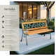 image 2 of Garden Bench Marina - 2-seater, wood and cast iron, 124 x 52 x 74 cm | Brown | brown | 1
