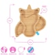 image 6 of Tiny Dining Bamboo Weaning Plate & Fork Set - Unicorn/Red - Divided Non-Slip Bamboo Baby Self-Feeding Weaning Plate & Cutlery