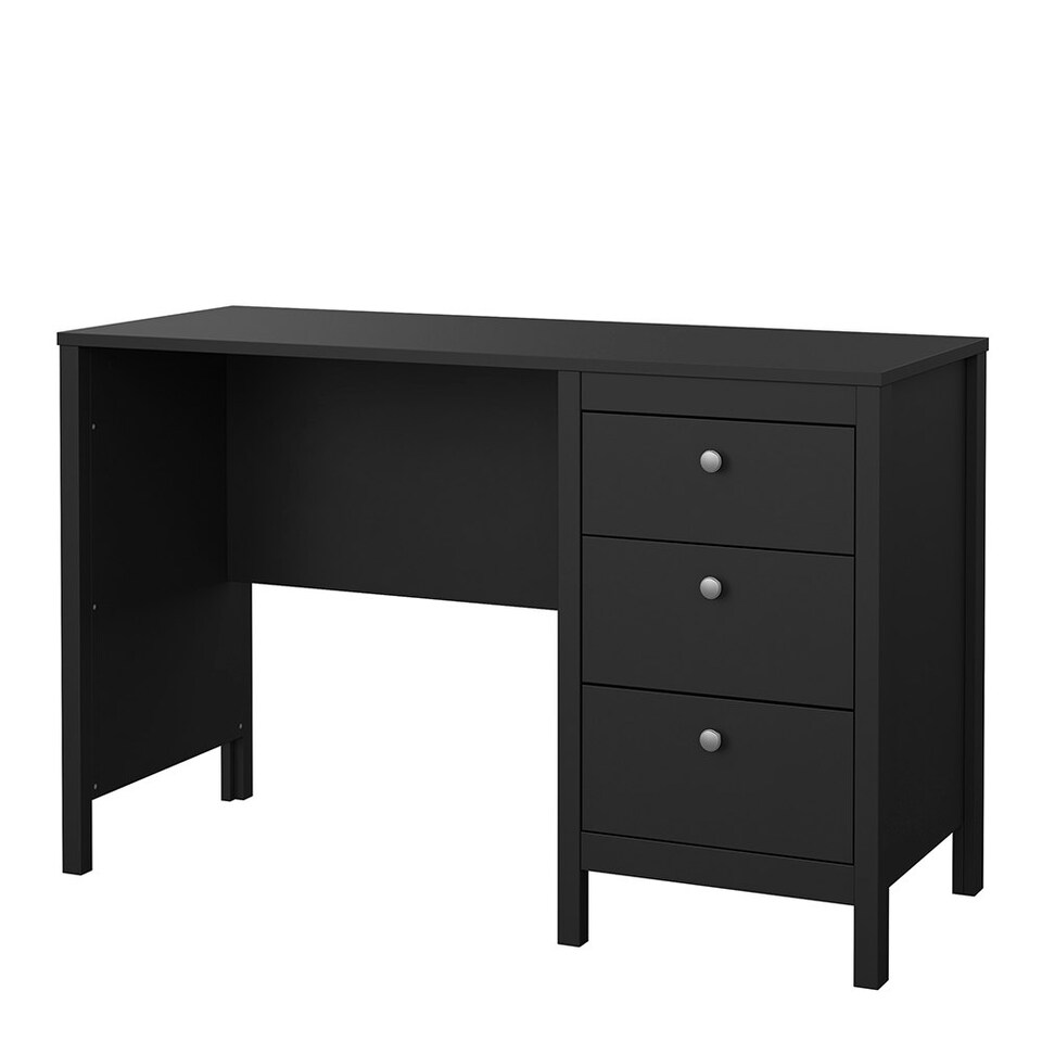 image 1 of Madrid Desk 3 Drawers Matt Black