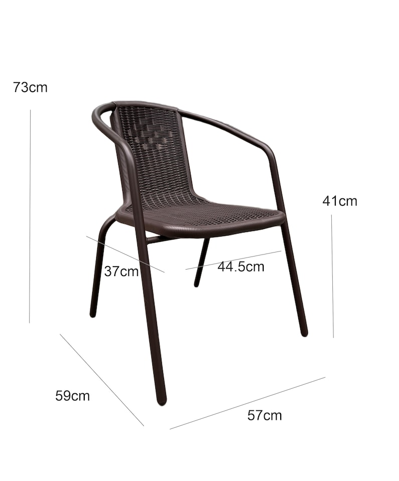 image 1 of Eden 3 Pieces Rattan Bistro Set ,Brown