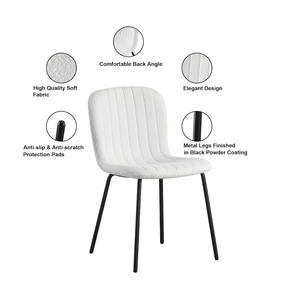 image 1 of Set of 6 Teddy Faux Fur Stitched Design Dining Chairs Dark Grey Bella by MCC