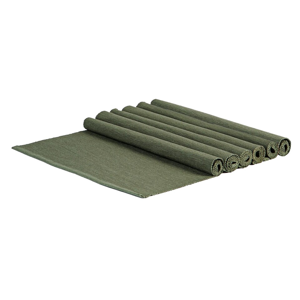 image 1 of Nicola Spring Cotton Fabric Placemats - Green - Pack of 6