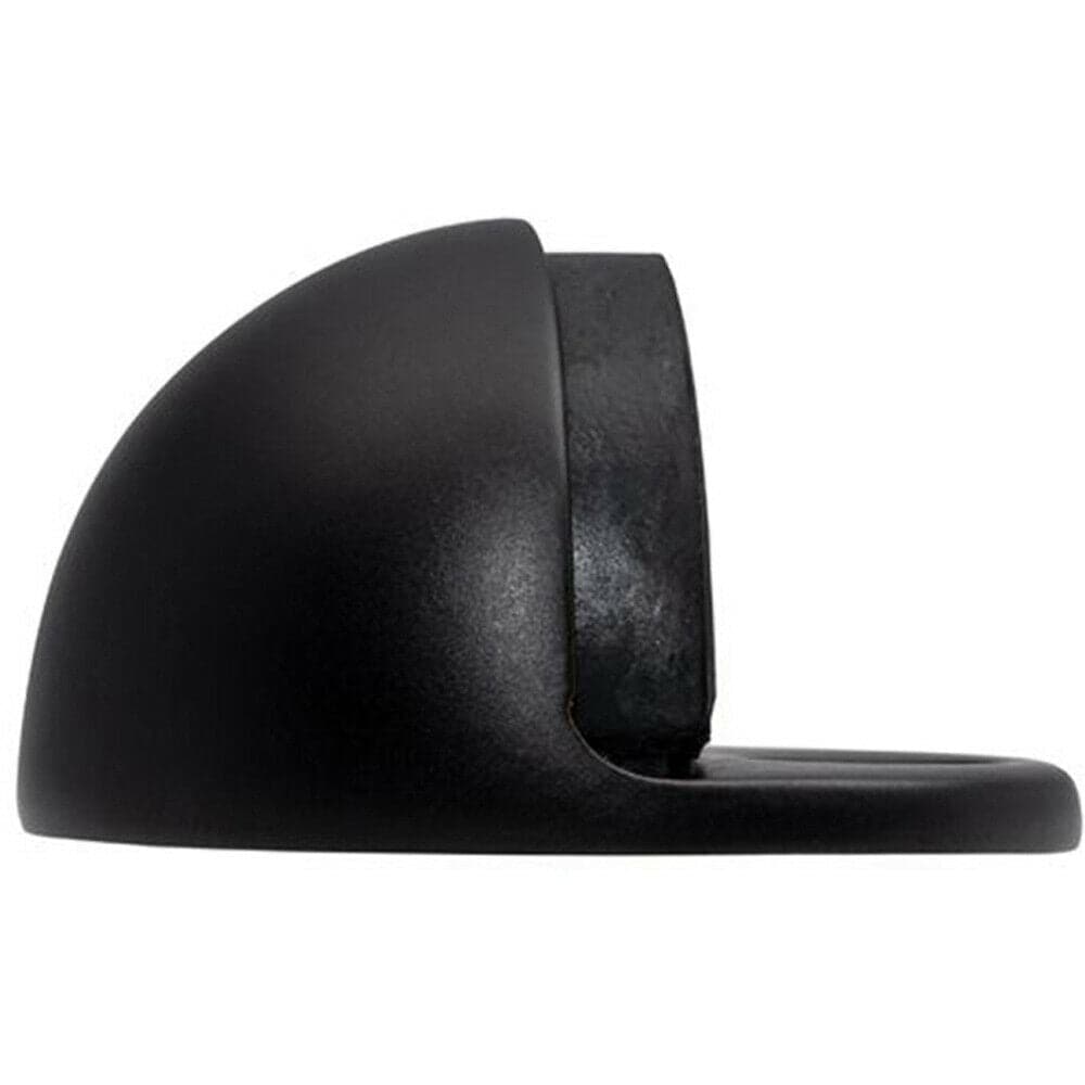 Loops Floor mounted Oval Doorstop 44 x 22mm Matt Black Half Moon Stopper
