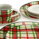 image 3 of 30pc Green Tartan Dinner Set