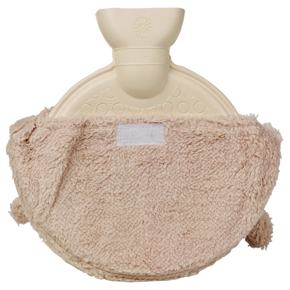 image 1 of Hot Water Bottle Soft Fluffy Christmas Themed Cover Stress & Pain Relief 0.85L
