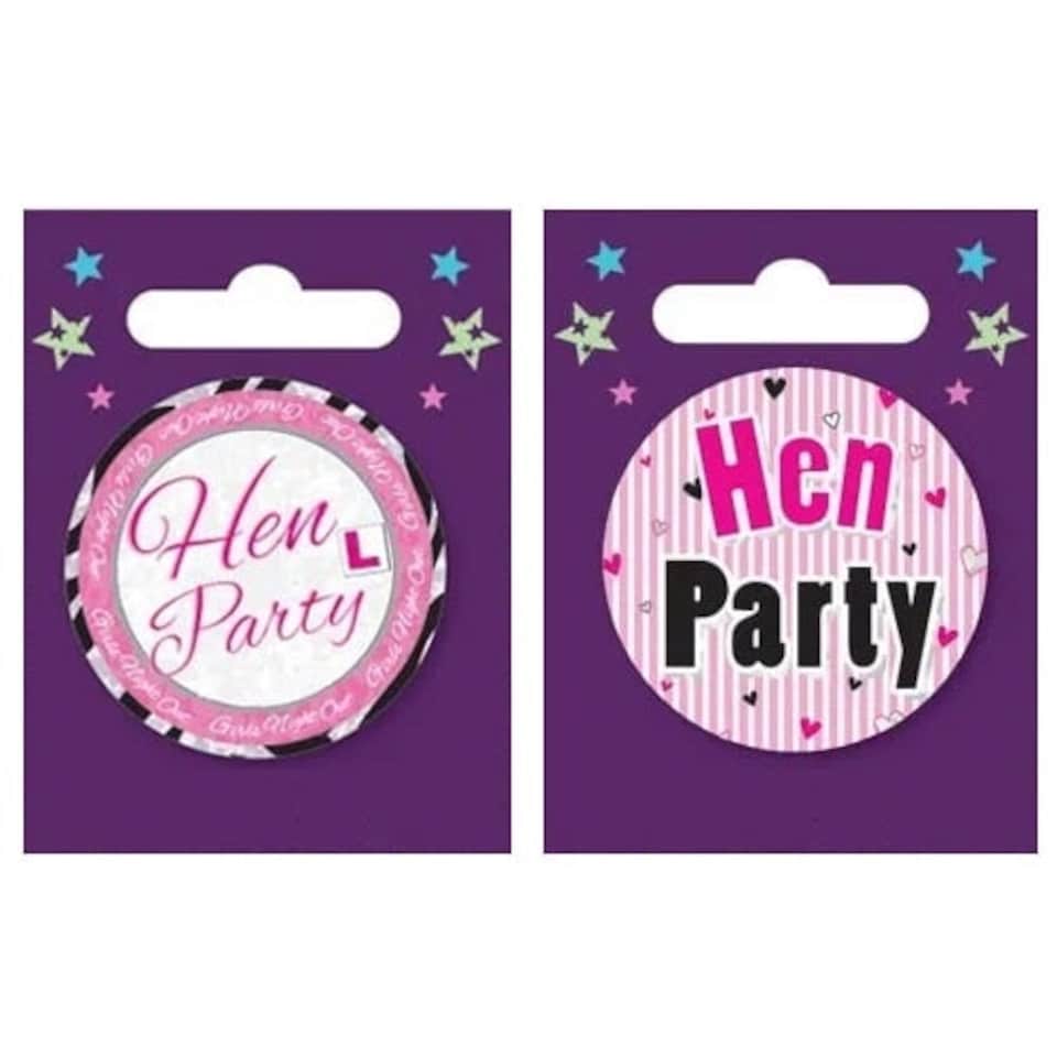 Assorted Hen Party Small Badge 6cm