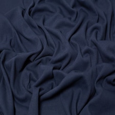 Minerva Core Range Navy Heavy Cotton Rib Stretch Knit Fabric for Dressmaking, 140cm / 55" Wide - per metre