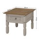 image 7 of Mercers Furniture Corona Grey Wax 1 Drawer Lamp Table Small Coffee Side Unit Solid Wood Pine Wooden Living Room with Mexican Styling