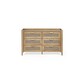 image 3 of Sleek 6 Drawer Rattan Oak Wide Chest
