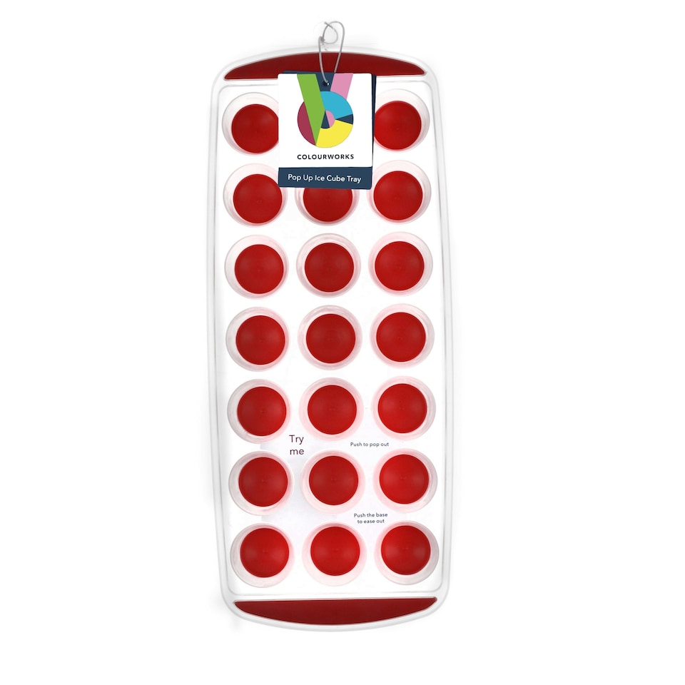 image 1 of Colourworks Silicone Ice Cube Tray Red