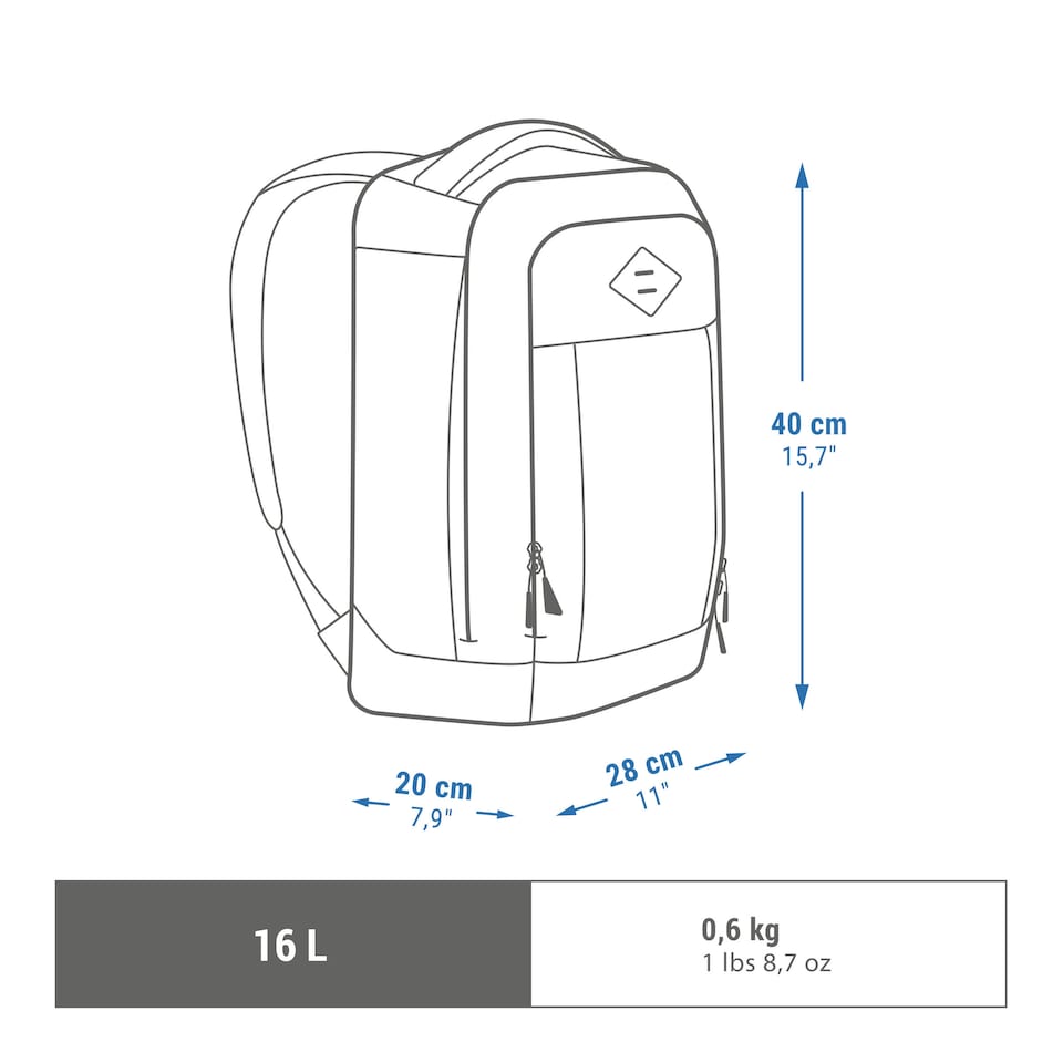 image 1 of Decathlon Multi-pocket hiking backpack 16 L, Escape 500