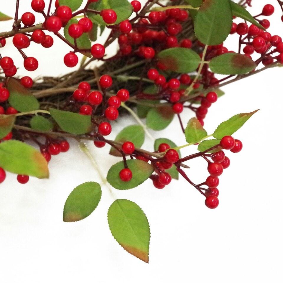 image 1 of Christmas Natural Look Red Berry Floristry Wreath 60cm 24 inch Large Luxury Botanik