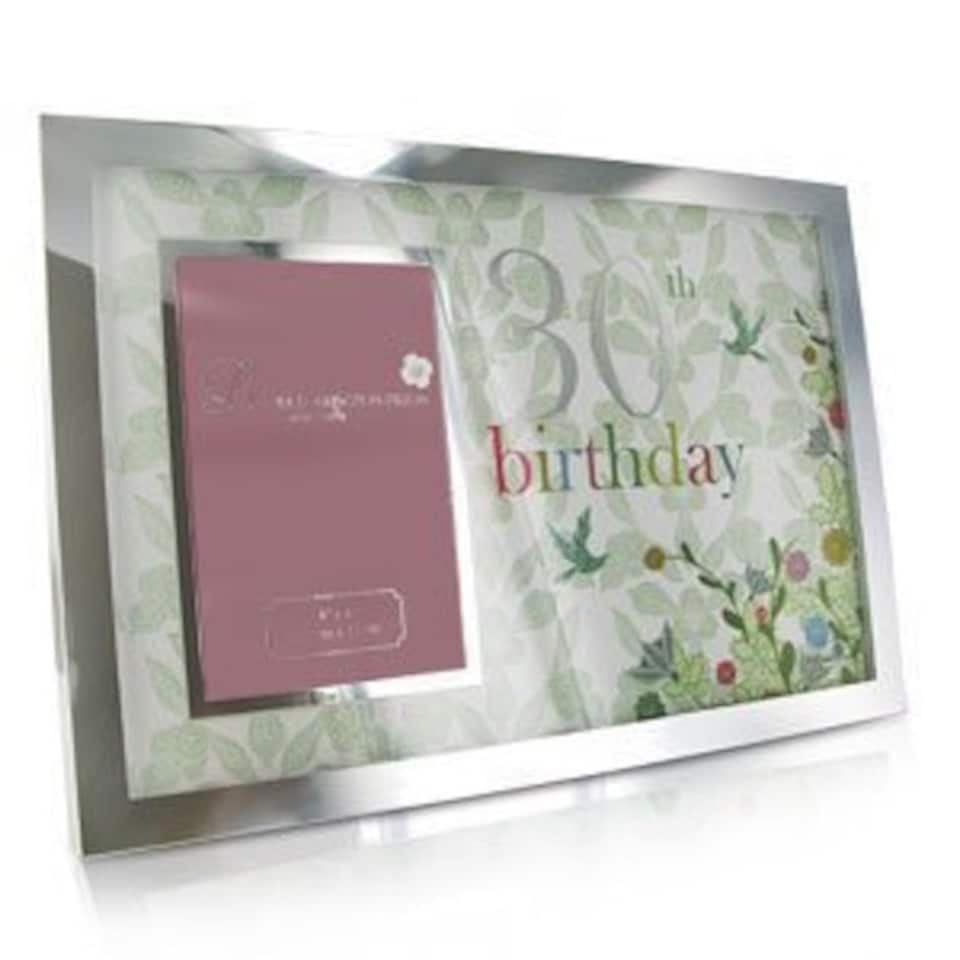 image 1 of Large Silver Plated 4 x 6 30th Birthday