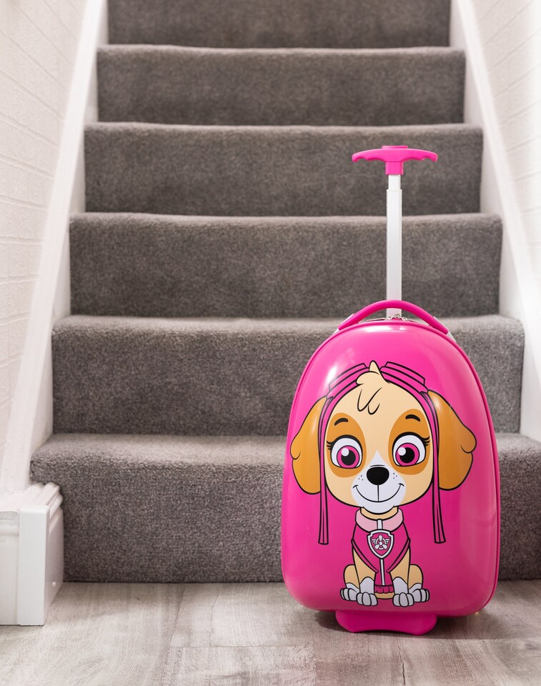 image 1 of Paw Patrol Skye Kids Suitcase | Pink Small Cabin Bag For Girls | Carry On Trolley with Extendable Handle | Helicopter Rescue Pup Cartoon Hard Cover Holiday Case | Fun Travel Gift for Children