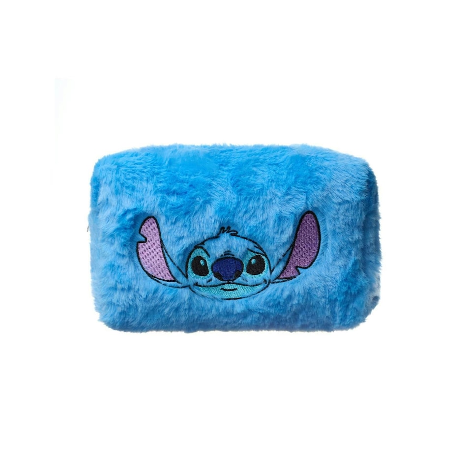 image 1 of Lilo & Stitch Character Face Make-up Bag & Mirror - Blue - One Size