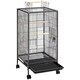 image 1 of Yaheetech 100.5 cm Tall Wrought Iron Bird Cage with Rolling Stand Black