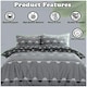 image 5 of Simple Reversible Geo Printed Duvet Cover Set Polycotton Beddings Grey | King