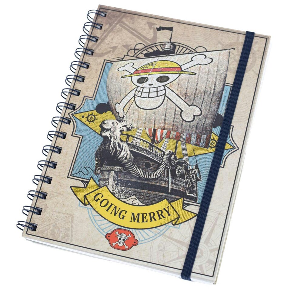 image 1 of One Piece Live Action Going Merry Notebook - Brown/Yellow/Blue - One Size