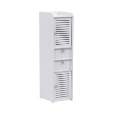 Living and Home Wooden Tall Bathroom Storage Cabinet - 25x20x118cm