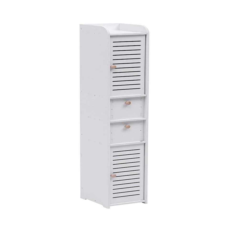 image 1 of Living and Home Wooden Tall Bathroom Storage Cabinet - 25x20x118cm