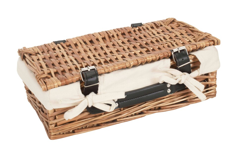 image 1 of 34cm Packaging Wicker Picnic Basket with Lining | White | White | One Size