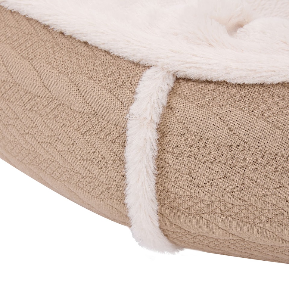 image 1 of Living and Home Pet Round Bolstered Bed for Cats & Dogs | Bronze | One Size
