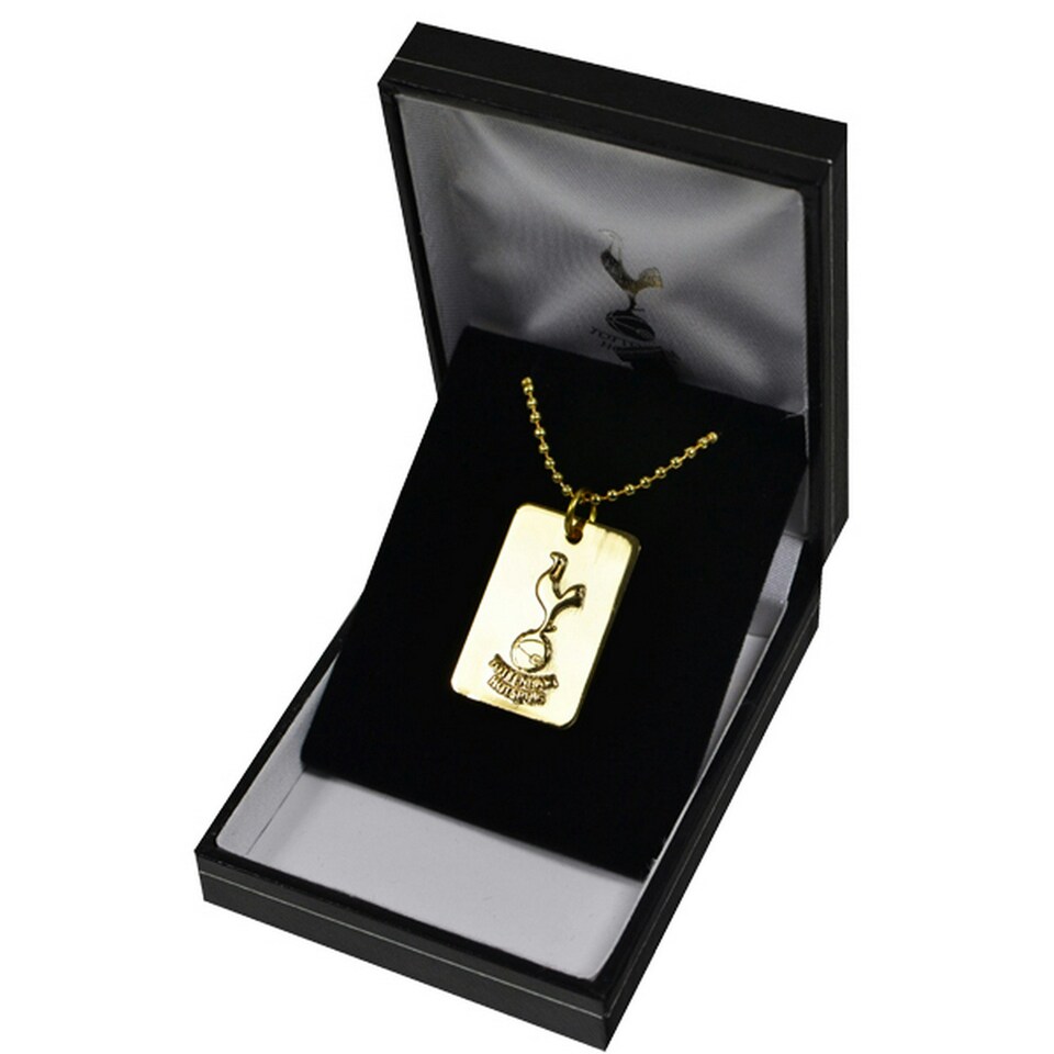 image 1 of Tottenham Hotspur FC Official Gold Plated Football Crest Dog Tag & Chain - Gold - One Size