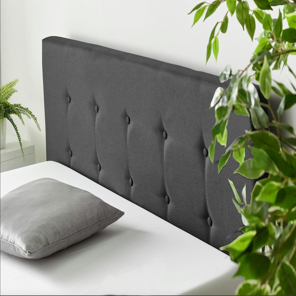 image 1 of End Lift Ottoman Storage Bed Single, Black Linen