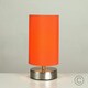 image 2 of ValueLights Francis Chrome Touch Table Lamp Orange Shade & Bulb