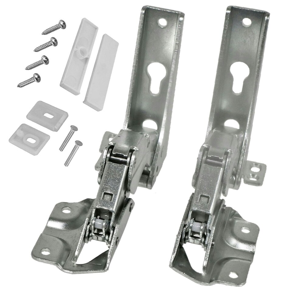 image 1 of SPARES2GO Integrated Door Hinge Pair compatible with Bauknecht Fridge Freezer 3362 3363 5.0 41,5 Silver