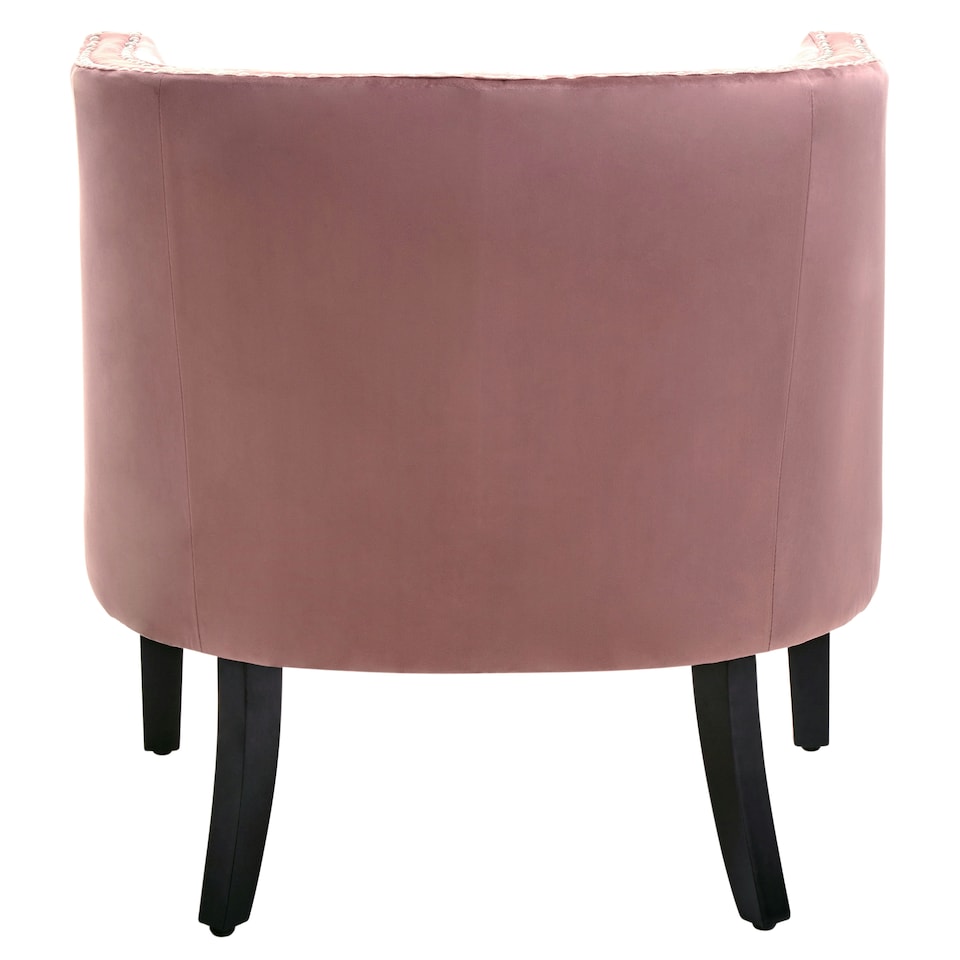 image 1 of Interiors by Premier Pink Velvet Studded Chair, Easy to Clean Leather Armchair, Body Supportive Accent Chair