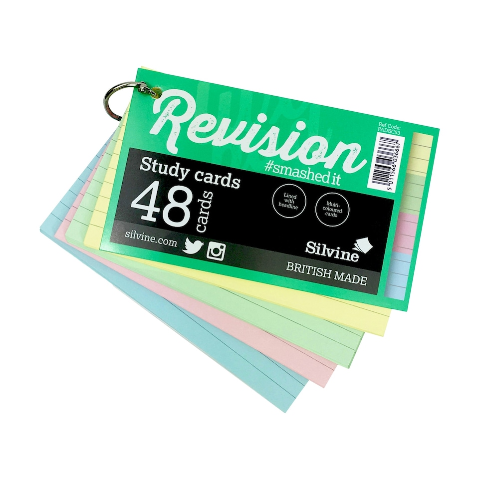 image 1 of 48 Assorted Colour 5x3" Revision Cards on Binding Ring