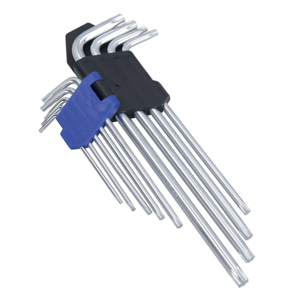 image 1 of Torx / tamperproof Allen Key Set Extra Long 9pc T10 - T50 by BERGEN AT800