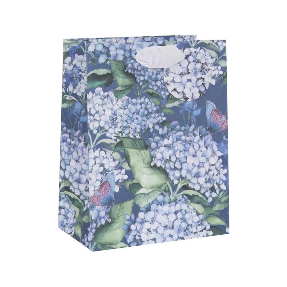 Glick Floral Medium Gift Bag, PZ Hydrangea Design, for Birthdays and Celebrations, 175w x 225h x 100d mm, Multi-Coloured