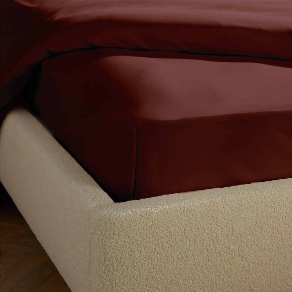 image 1 of Silentnight Brushed Cotton Fitted Sheet, Burgundy
