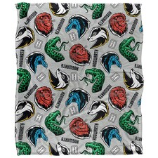 Harry Potter Hogwarts Icons Blanket - Multicoloured - One Size