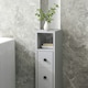 image 8 of kleankin Slim Bathroom Storage with 2 Drawers, 2 Open and Wheels, Grey | Grey | Black handles | Slimline