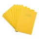 image 8 of Pack of 10 Rhino A4 48 Page Yellow with Green Tinted Paper 8mm Lined with Margin Exercise Books
