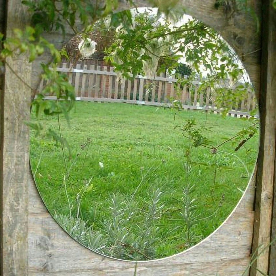 image 1 of Primrose Acrylic Wall Mounted Circular Silver Garden Illusion Mirror 40cm