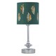 image 2 of First Choice Lighting Set of 2 Chrome Jewelled Table Lamps with Dark Green Fern Shades Chrome | Green
