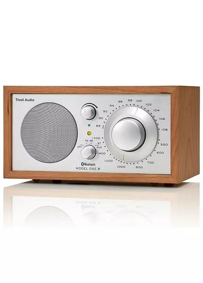 image 1 of Tivoli Audio Model One Bluetooth Table Radio AM FM Cherry Silver