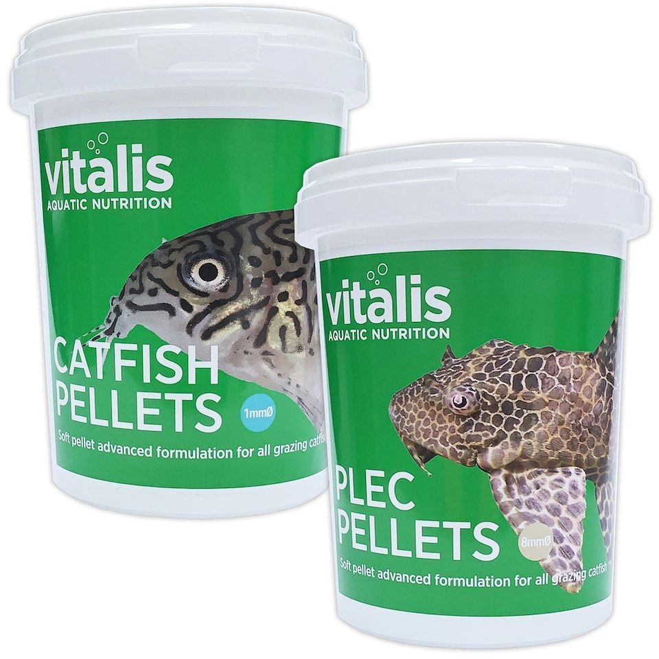 image 1 of Vitalis Catfish Pellets XS 260g & Plec Pellets (8mm) 300g Twin Pack&nbsp;