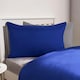 image 3 of OHS Soft Microfibre Plain Duvet Cover and Pillowcase Set, Double - Bright Blue