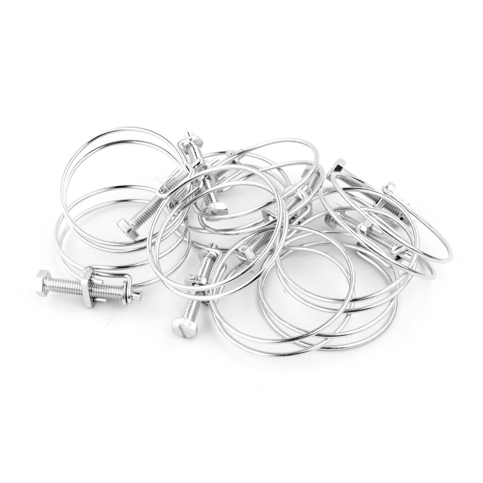 image 1 of KCT Universal 55-60mm Double Wire Clips for Hose Pipe - 10 Pack