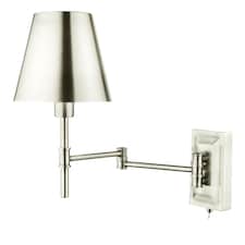 Kensington 1 Light Swing Arm Wall Light Polished Nickel