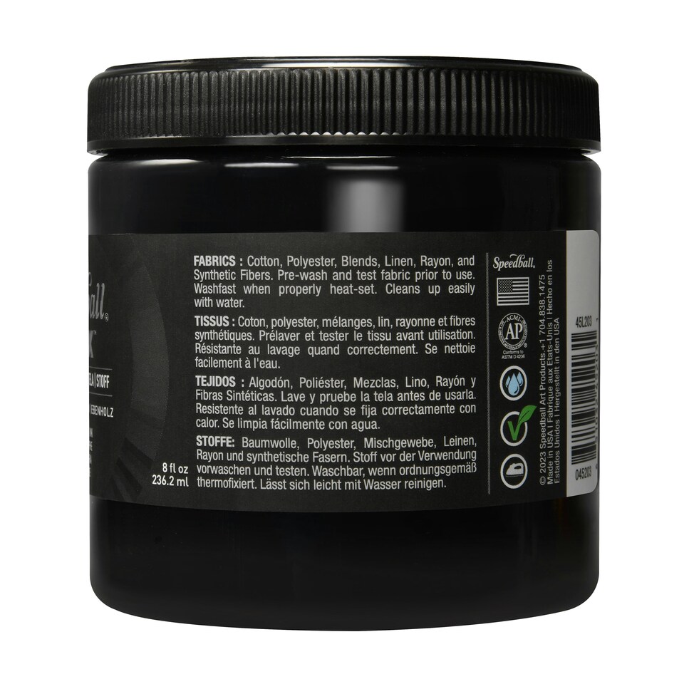 image 1 of Speedball Flex Screen Printing Fabric Ink, Ebony, 8oz