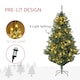 image 4 of HOMCOM 6ft Pre Lit Artificial Christmas Tree Holiday Decor with 150 Warm White LED Lights and 650 Tips, Banner, Ball, Tag, Tree Decoration, Auto Open