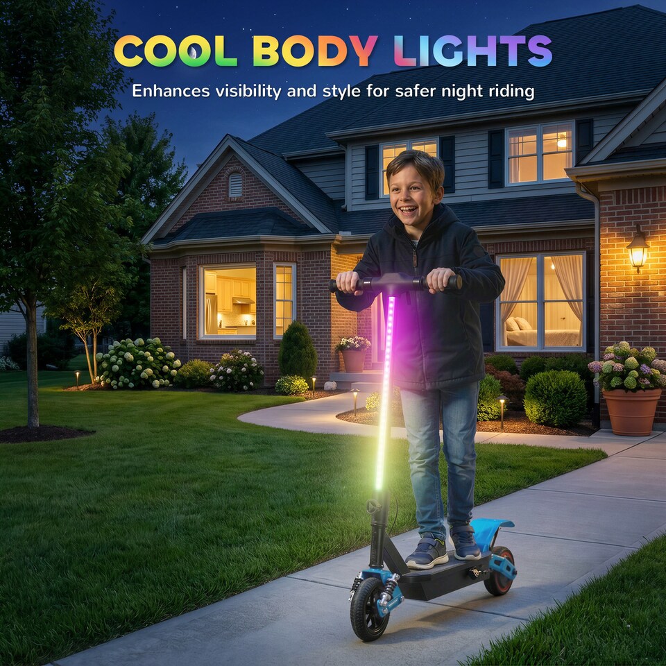 image 1 of AIYAPLAY Electric Scooter for Kids with LCD Display, Up to 15 KM/H, Blue | Blue | Blue and Black